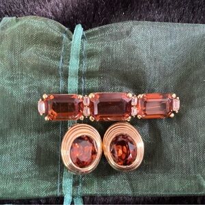 Rare Christian Dior vintage clip earrings and pin set.  Wonderful condition.